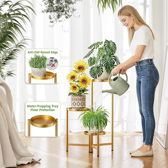 3 Tiered Plant Stand Indoor for Multiple Large Planter, Tall Heavy Duty - Image 5