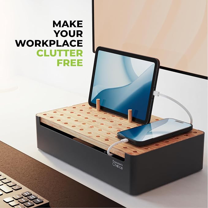 Prosumer's Choice Black Wooden Charging Station Organizer - Image 7