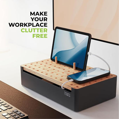 Prosumer's Choice Black Wooden Charging Station Organizer - Image 7