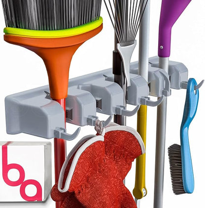 Berry Ave Broom Holder Wall Mount and Garden Tool Organizer, Closet Storage by BerryAve