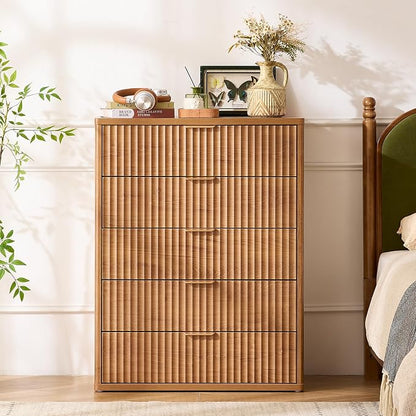 LEYAOYAO Fluted 5 Drawers Dresser - Image 5