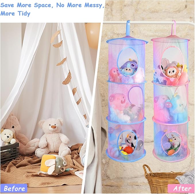 ChezMax Hanging Mesh Stuffed Animal Storage - Image 4