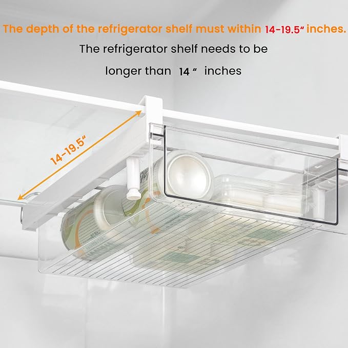 vacane Deeper Refrigerator Drawers, Adjustable Refrigerator Shelf 14-19.5 - Image 6