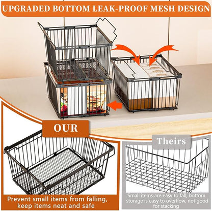 Large Freezer Organizer Bins，Upgraded Bottom Leak-Proof net，Fit 5 to 9 Cu Ft - Image 2