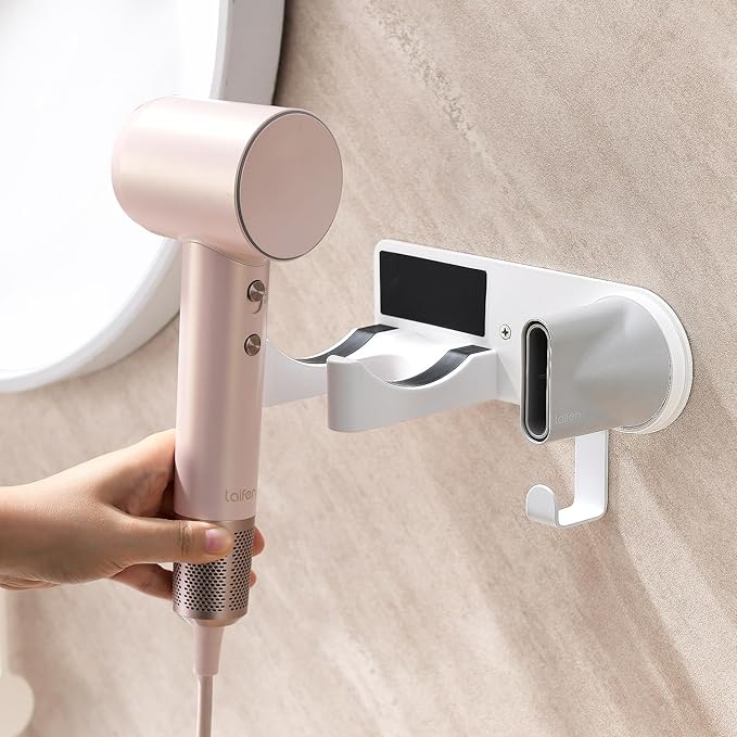 Hair Dryer Holder Wall Mounted, Hair Dryer Organizer Self Adhesive Compatible - Image 7