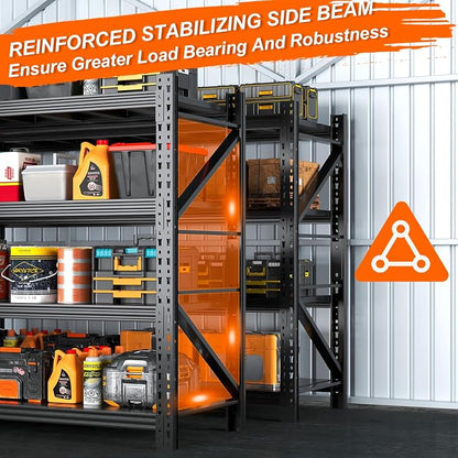 48''W Heavy Duty Storage Shelves, 3600LBS Metal Garage Shelving Units, 4 Tier - Image 6