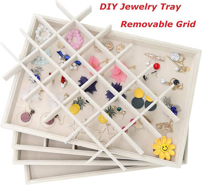 Stratalife 30 Grid Jewelry Organizer Tray, Stackable Drawer Earring Organizer - Image 3