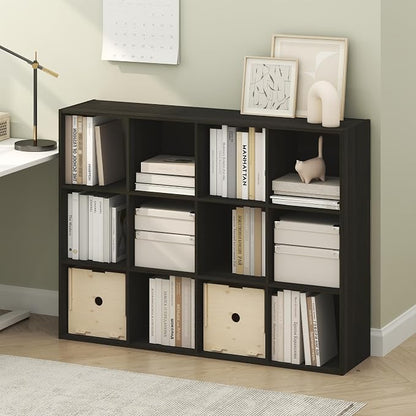 Furinno PELLI Book Shelf, 12-Cube Bookshelf, Cube Storage Organizer Bookcase by Furinno-FitsYourSpaceFitsYourBudget