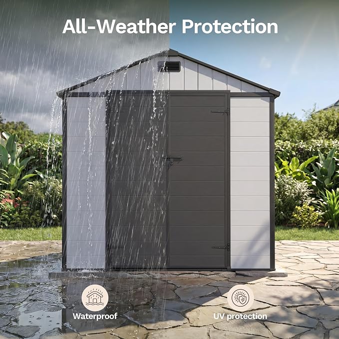 Patiowell 8x8 FT Resin Outdoor Storage Shed - Image 6