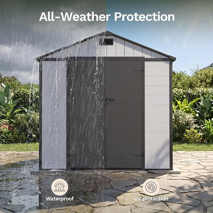Patiowell 8x8 FT Resin Outdoor Storage Shed - Image 6