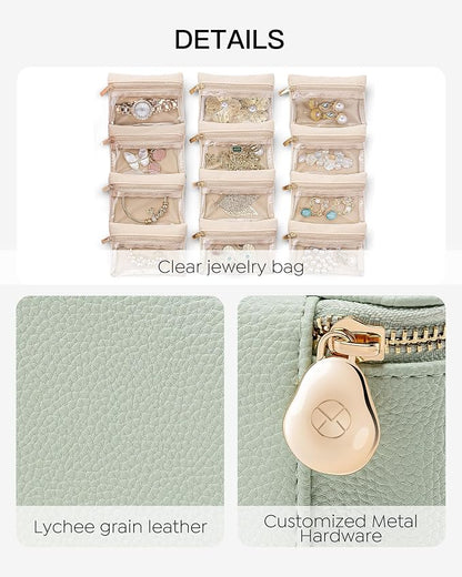 Vlando Jewelry Organizer with 12 Velvet Jewelry Bags Travel Jewelry Case - Image 3