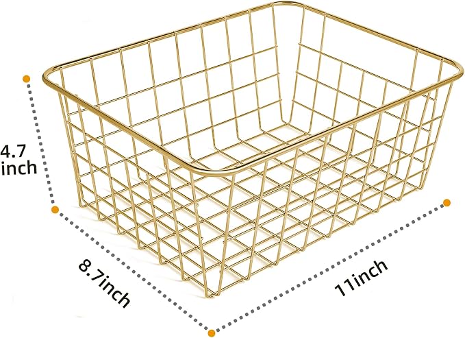 Wire Baskets for Storage Pantry, 4 Pack, 11 x 8.7 x 4.7 in, Metal Bin - Image 3