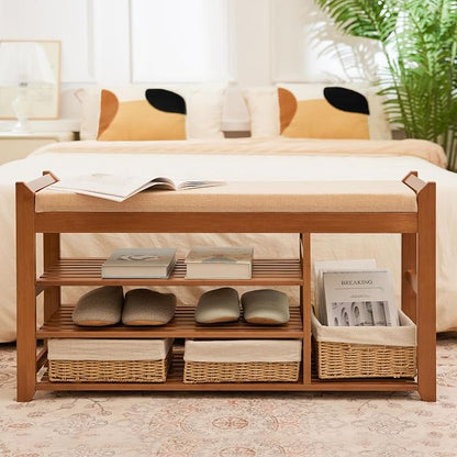 PETKABOO Shoe Rack Bench with Cushion 39.4“, Shoe Rack - Image 7