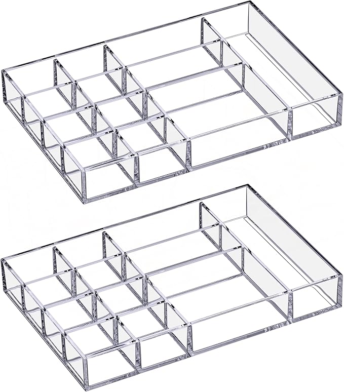Amazing Abby - Jewel - 2-Pack Acrylic Jewelry Organizer, Plastic Jewelry Tray - Image 5