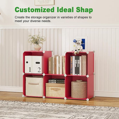 C&AHOME 6-Cube Storage Organizer, Stackable Storage Cubes Shelves, Portable - Image 4