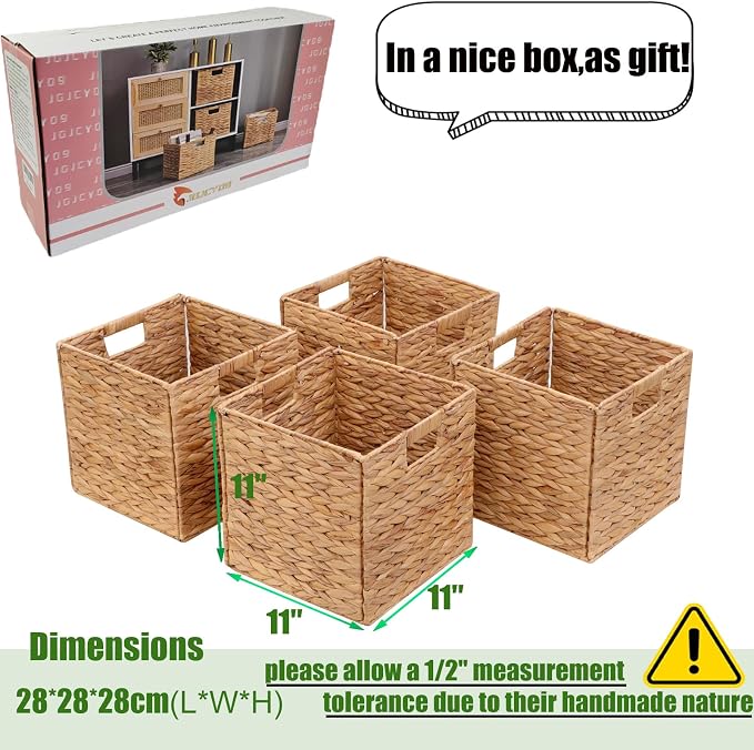 11x11in Storage Baskets 4 Pcs Storage Bins - Image 4