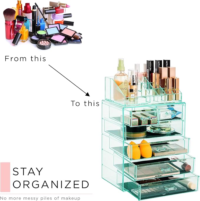 Sorbus Clear Cosmetic Makeup Organizer - Image 7
