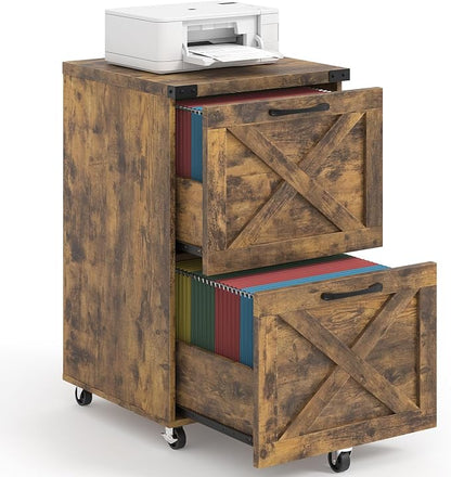 Halitaa Farmhouse 2 Drawer Small File Cabinet by Halitaa