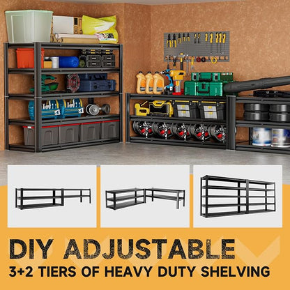 5-Tier 60" W x 20" D x 72" H Garage Shelving Metal Storage Rack 3000LBS Garage - Image 6