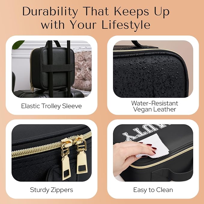 Makeup Bag with LED Mirror – Travel Cosmetic Organizer with Lighted Mirror - Image 5