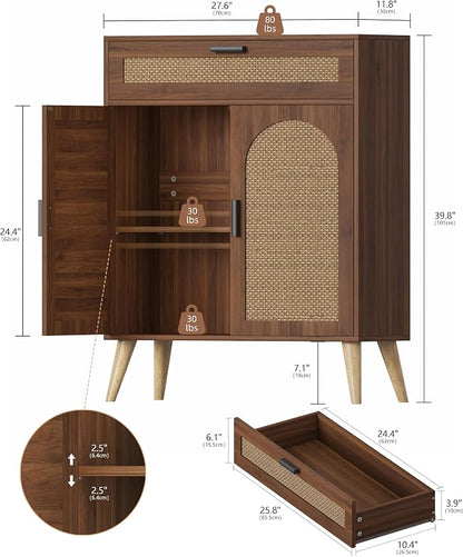 Keehusux Rattan Storage Cabinet - Image 2