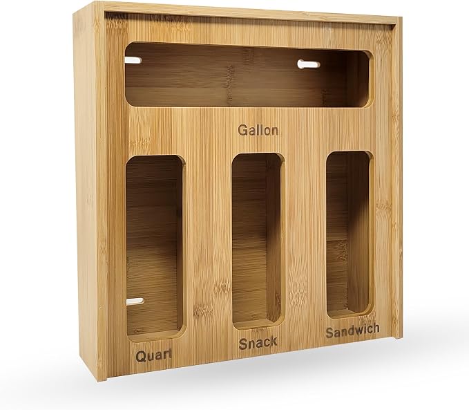 Ziplock Bag Organizer for Drawer – Bamboo Ziploc Bag Holder - Image 3