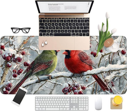Winter Cardinal Bird Gaming Mouse Pad 35.4"x15.7"Desk Mat Anti-Slip Rubber Base - Image 8