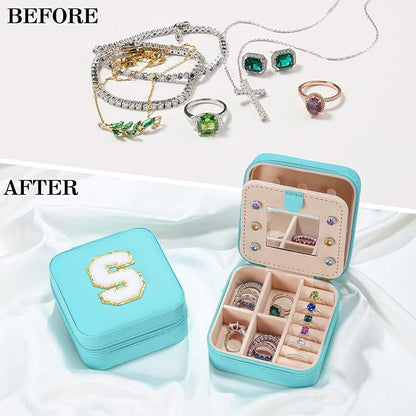 Parima Women's Jewelry Organizer | Necklace, Ring Holder | Aqua Blue Travel Gift - Image 2