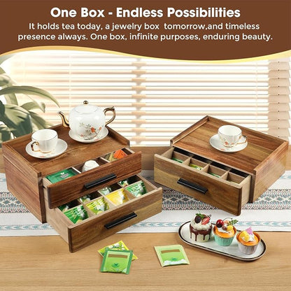 Acacia Wood Tea Bag Organizer - Image 6