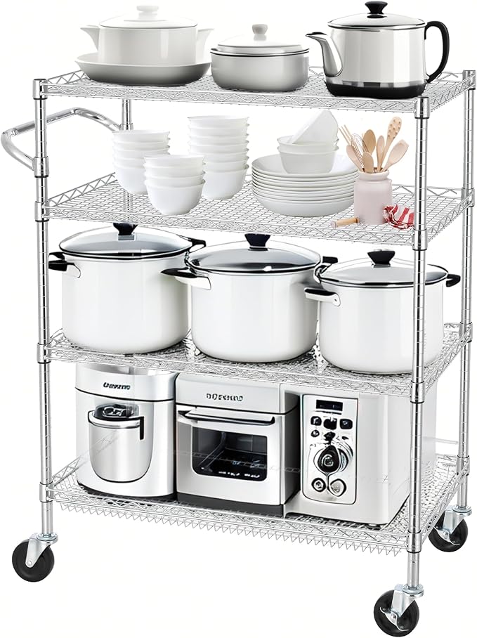 Finnhomy 4 Tier Heavy Duty Commercial Grade Rolling Cart - Image 5