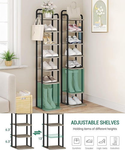 Hzuaneri 8 Tiers Vertical Shoe Rack, Narrow Shoe Tower, Tall Shoes Shelf - Image 4