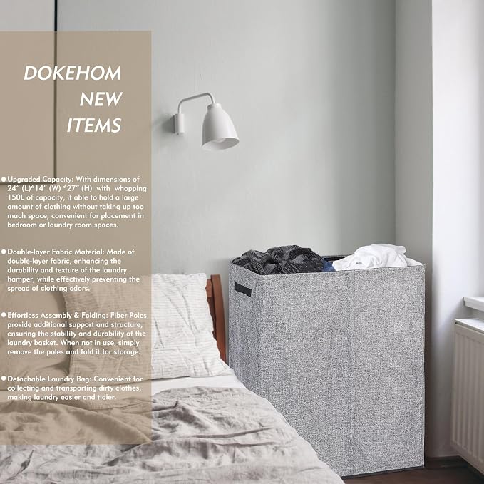 DOKEHOM 150L Double Laundry Basket - Image 2