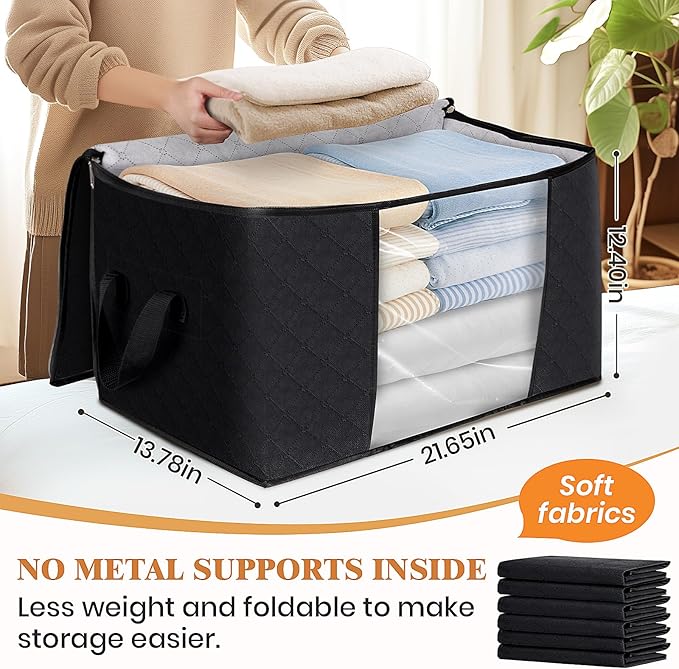 Fab totes Storage Bags, Clothes Blanket Storage Bins Foldable Closet Organizers - Image 2