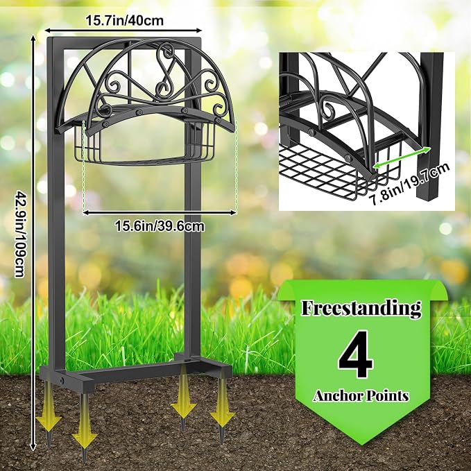 Garden Hose Holder, Heavy Duty Freestanding Detachable Storage Reel Stand - Image 2