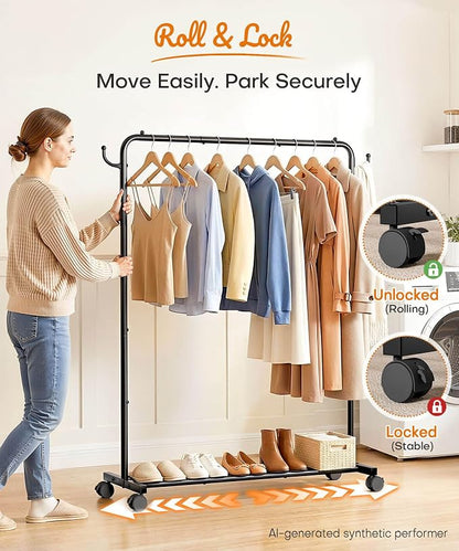 Homde Heavy Duty Clothes Rack: 120lb Standing Garment Storage - Image 5
