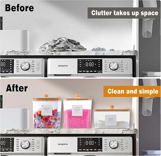 Laundry Room Organization Container, Dryer Sheet Holder Jars - Image 4