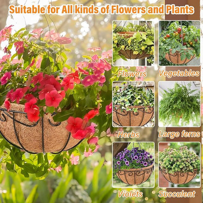 2 Pack 10 Inch Metal Hanging Baskets - Image 6
