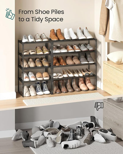 SONGMICS Shoe Rack, 4-Tier Shoe Organizer, Metal Storage Shelf, Upright or - Image 8