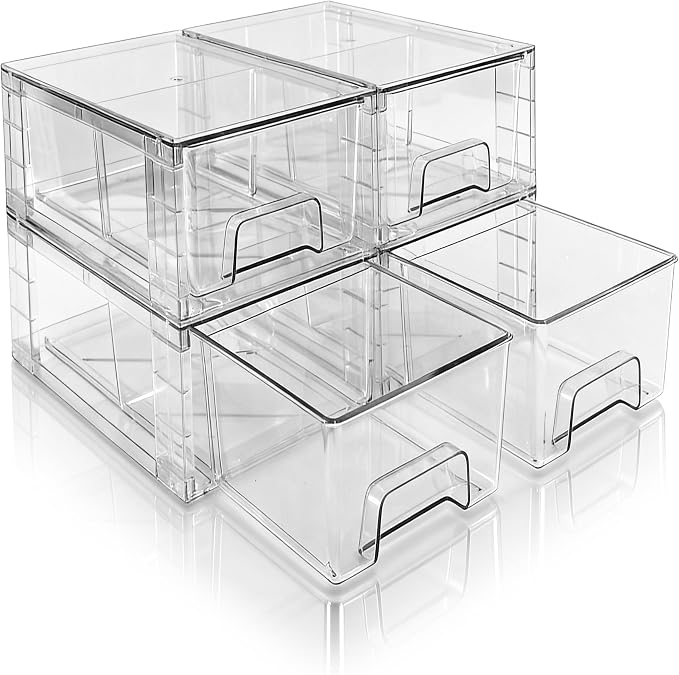 Small Stackable Clear Acrylic Storage Drawers by XWYWX