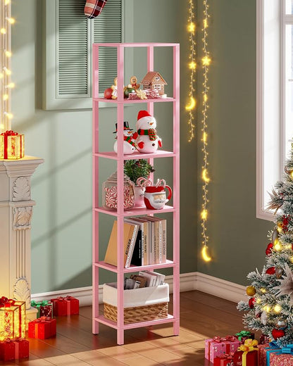 TUTOTAK Bookshelf, 6-Tier Tall Narrow Book Shelf - Image 8