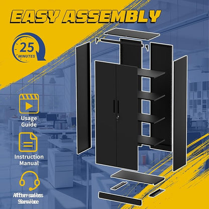 Metal Garage Storage Cabinet, Home Office, Office Cabinet - Image 7