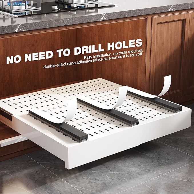 2 Pack Pull Out Cabinet Organizer Expandable Width and Depth, Slide Out Drawers - Image 6