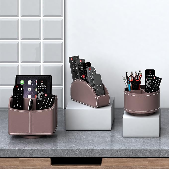 Remote Control Holder, Faux Leather Caddy/storage/Tray - Image 3
