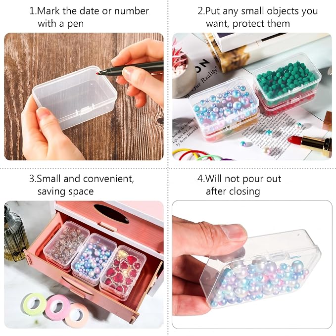 Jetec 18 Pieces Mini Plastic Clear Beads Storage Containers Box - Image 6