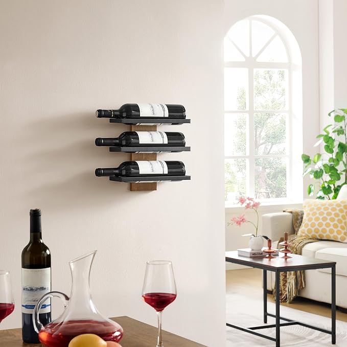 Hoctieon 3-Tier Wall Mount Wine Rack, Wall Mounted Wine Bottle Racks - Image 5