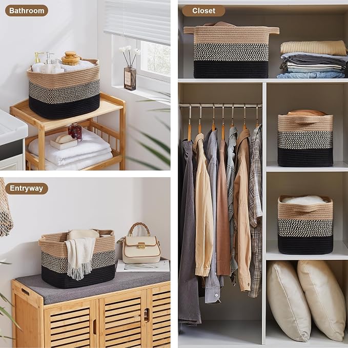Storage Basket for Organizing, Woven Baskets for Storage, Rectangle Decorative - Image 7