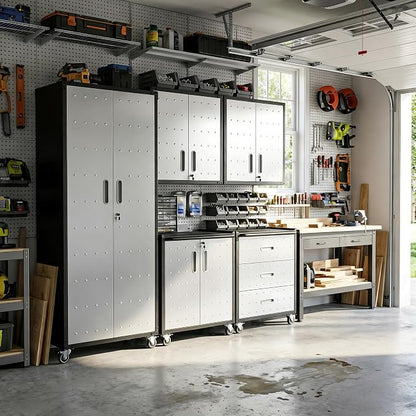 Garage Cabinet System | Heavy Duty Steel All-in-One Modular Garage Cabinet Set - Image 8