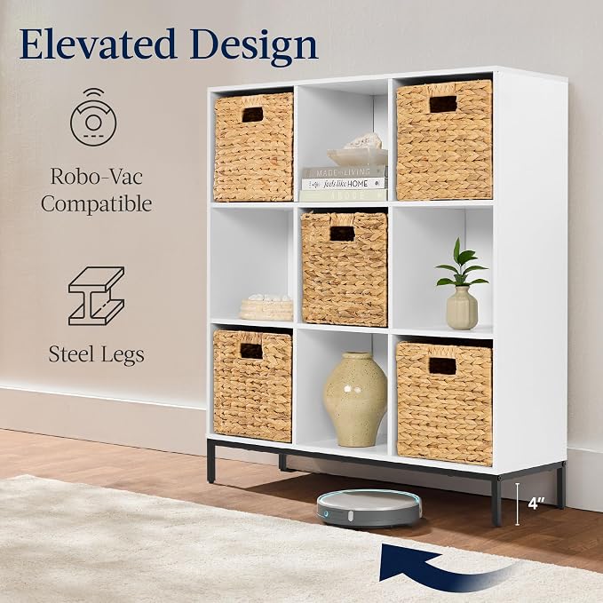 Best Choice Products 9-Cube Bookshelf, 3-Tier Wood Storage Bookcase W/Legs - Image 6