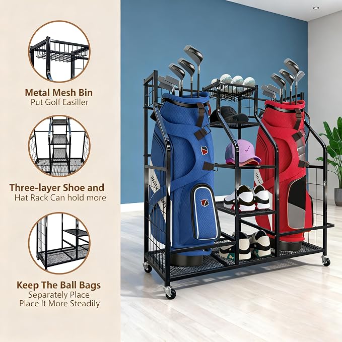 Golf Bag Storage Organizer Stand - Image 3
