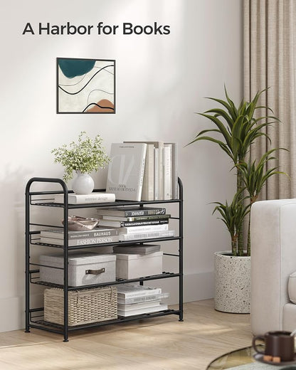 SONGMICS Stackable Shoe Rack, 4 Tier Metal Shoes Rack Storage Shelf, Holds up - Image 8